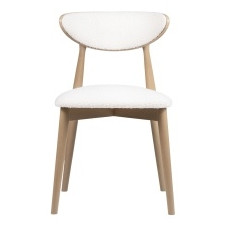 krzesło drewniane do jadalni diuna ll, białe/dąb sonoma, boucle