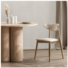 krzesło drewniane do jadalni diuna lll, jasnobeżowe/dąb sonoma