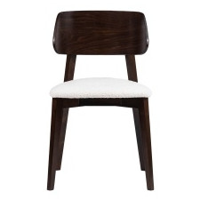 krzesło drewniane do jadalni sherris, białe/orzech, boucle