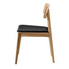 krzesło drewniane elina czarne, dąb/ekoskóra