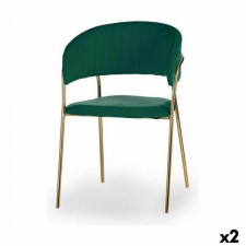 Krzesło Kolor Zielony Złoty Żelazo 49 x 80,5 x 53 cm (2 Sztuk)