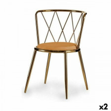Krzesło Metal Romby Złoty Musztarda 50,5 x 73 x 51 cm (2 Sztuk)
