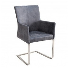 krzesło na płozach samson z podłokietnikami szare