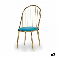 Krzesło Pręty Niebieski Złoty Żelazo 48 x 95,5 x 48 cm (2 Sztuk)