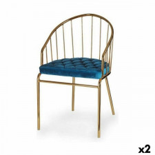 Krzesło Pręty Niebieski Złoty Żelazo 51 x 81 x 52 cm (2 Sztuk)