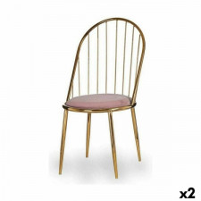 Krzesło Pręty Różowy Złoty Żelazo 48 x 95,5 x 48 cm (2 Sztuk)