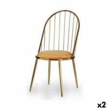Krzesło Pręty Złoty Musztarda Żelazo 48 x 95,5 x 48 cm (2 Sztuk)