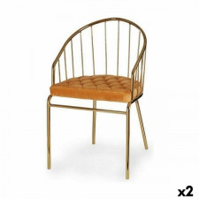 Krzesło Pręty Złoty Musztarda Żelazo 51 x 81 x 52 cm (2 Sztuk)