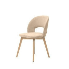 krzesło tapicerowane caspian, beżowe, drewniane nóżki