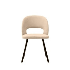 krzesło tapicerowane caspian, beżowe, metalowe nóżki