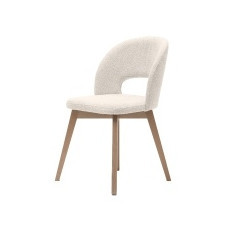 krzesło tapicerowane caspian, białe, drewniane nóżki