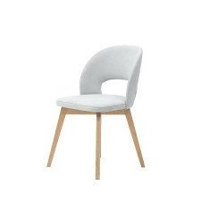 krzesło tapicerowane caspian, jasnoszare, drewniane nóżki