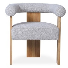 Krzesło tapicerowane Chili beżowe/naturalne, drewno kauczukowe