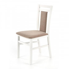 Krzesło tapicerowane Hubert 8 tkanina Inari 23 beżowa, drewno lite bukowe białe
