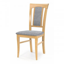 Krzesło tapicerowane Konrad tkanina Inari 91 popielata, drewno lite bukowe dąb miodowy