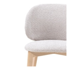 Krzesło tapicerowane Selva, beżowoszare/dąb sonoma, boucle