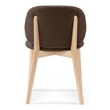 Krzesło tapicerowane Selva, brązowe/dąb sonoma, boucle
