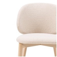 Krzesło tapicerowane Selva, jasnobeżowe/dąb sonoma, boucle