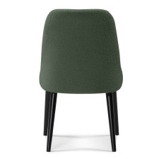 Krzesło tapicerowane Tillo ciemnozielone/czarne, boucle, drewno bukowe