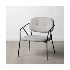 Krzesło z Podłokietnikami 60,5 x 56 x 75 cm Tkanina syntetyczna Metal Jasnoszary