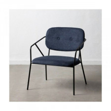 Krzesło z Podłokietnikami 60,5 x 56 x 75 cm Tkanina syntetyczna Niebieski Metal