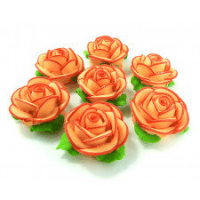 Kwiat cukrowy róża średnia brzoskwiniowa do dekoracji tortu 7 szt.