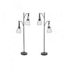 Lampa Stojąca DKD Home Decor 55 x 25 x 150 cm Czarny Metal Poliuretan 220 V 50 W (2 Sztuk)