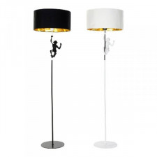Lampa Stojąca DKD Home Decor 8424001827312 44 x 44 x 166 cm Czarny Złoty Metal Biały Żywica 220 V 50