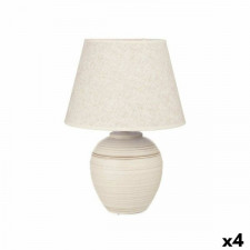 Lampa stołowa 40 W Fale Beżowy Ceramika 33 x 45 x 33 cm (4 Sztuk)