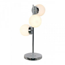Lampa stołowa DKD Home Decor 26 x 26 x 59 cm Szkło Srebrzysty Metal Biały 220 V 50 W 23 x 23 x 49 cm