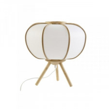 Lampa stołowa DKD Home Decor 34 x 34 x 33 cm Naturalny Biały Bambus 220 V 50 W