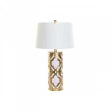 Lampa stołowa DKD Home Decor Biały Złoty PVC Metal 60 W 220 V 40,5 x 40,5 x 74,5 cm