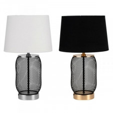 Lampa stołowa DKD Home Decor Srebrzysty Czarny Złoty Metal Biały 220 V 50 W 28 x 28 x 47 cm (2 Sztuk