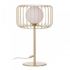 Lampa stołowa Szkło Złoty Metal 30 x 30 x 48 cm Biały