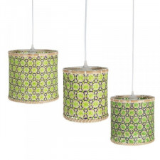 Lampa Sufitowa 32 x 32 x 29 cm Naturalny Kolor Zielony Bambus (3 Sztuk)