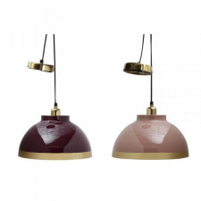 Lampa Sufitowa DKD Home Decor 33 x 33 x 24 cm Różowy Metal Liliowy 50 W (2 Sztuk)