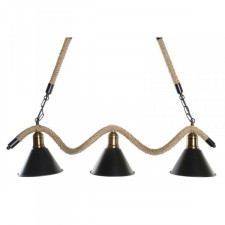 Lampa Sufitowa DKD Home Decor Naturalny Czarny Metal Sznurek 50 W (85 x 18 x 20 cm)