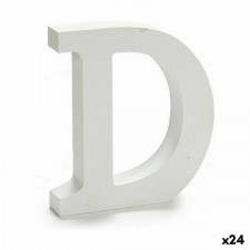Litera D Drewno Biały (2 x 16 x 14,5 cm) (24 Sztuk)