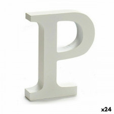 Litera P Drewno Biały (2 x 16 x 14,5 cm) (24 Sztuk)