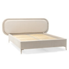 łóżko tapicerowane blanca 160/180x200, beżowe, welurowe