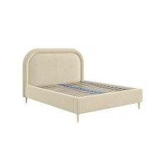 łóżko tapicerowane ellis 140/160/180x200 cm ze stelażem i pojemnikiem, beżowe, boucle