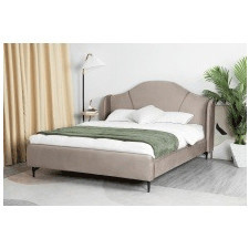 łóżko tapicerowane sunrest 160x200 welurowe beżowe