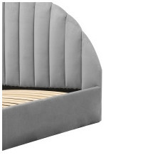 łóżko vertical round 140/160x200 cm ze stelażem i pojemnikiem, szare, welur