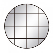 Lustro ścienne 80 x 1,5 x 80 cm Szkło Czarny Metal Okno
