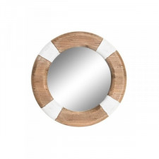 Lustro ścienne DKD Home Decor 40 x 2,5 x 40 cm Naturalny Drewno Brązowy Biały