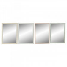 Lustro ścienne DKD Home Decor 56 x 2 x 76 cm Szkło Beżowy Różowy Biały Kolor Zielony polistyrenu Mie