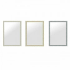 Lustro ścienne DKD Home Decor 70 x 2 x 96 cm Szkło Szary Beżowy Biały polistyrenu Miejska (3 Części)