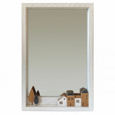 Lustro ścienne DKD Home Decor Drewno Biały Domy (36 x 4 x 60 cm)
