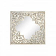 Lustro ścienne DKD Home Decor Szkło Brązowy 90 x 3 x 90 cm Biały Arabia Drewno MDF Wytrawianie