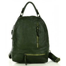 marco mazzini plecak genuine leather handmade classic zielony